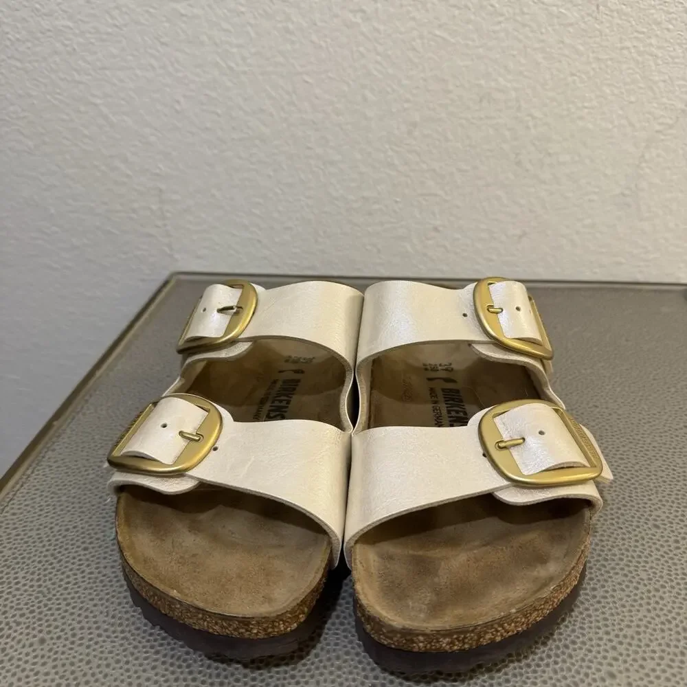 Birkenstock Arizona Big Buckle BF Graceful Pearl White Sandals Slide 39 / US 8 N